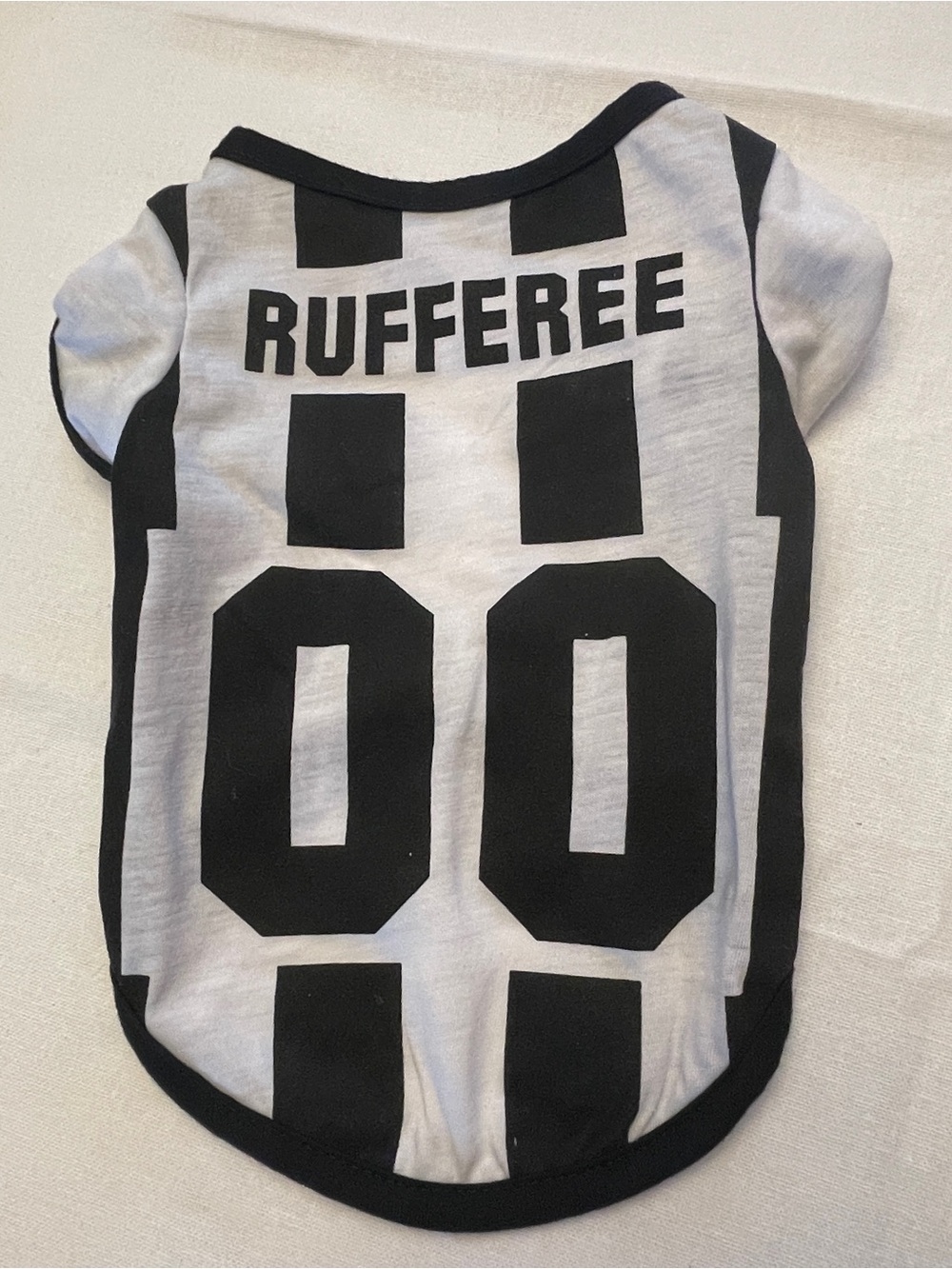 Rufferee Black & White Striped Dog Jersey S